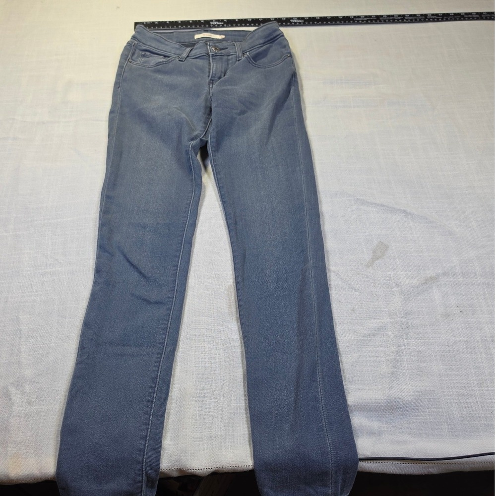 Levis 711 Skinny Jeans Womens 26 Medium Blue Wash Mid Rise Denim Pants T2K